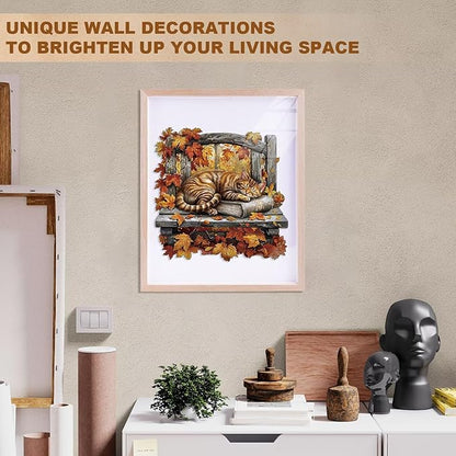 Resting Cat Puzzles Adults Gifts Wooden 200 Pieces 11.4 * 11.4in