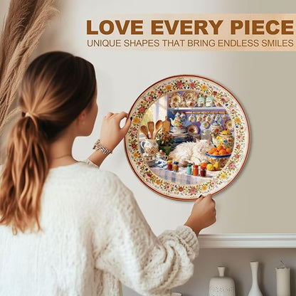 Sunlit Cat Kitchen Puzzles Adults Gifts Wooden 100 Pieces 8.5 * 8.5in