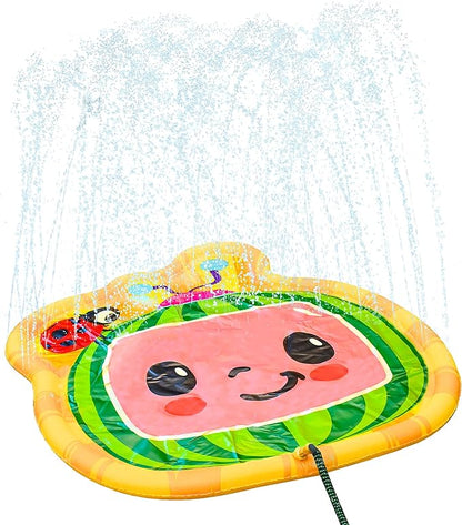 CoCoMelon Splash Pad, Outdoor Play Mat, Sprinkler for Kids and Baby Pool for Learning, Toddler Sprinkler Pool, 48" Outside Water Toys, Outdoor laymat for Babies and Toddlers