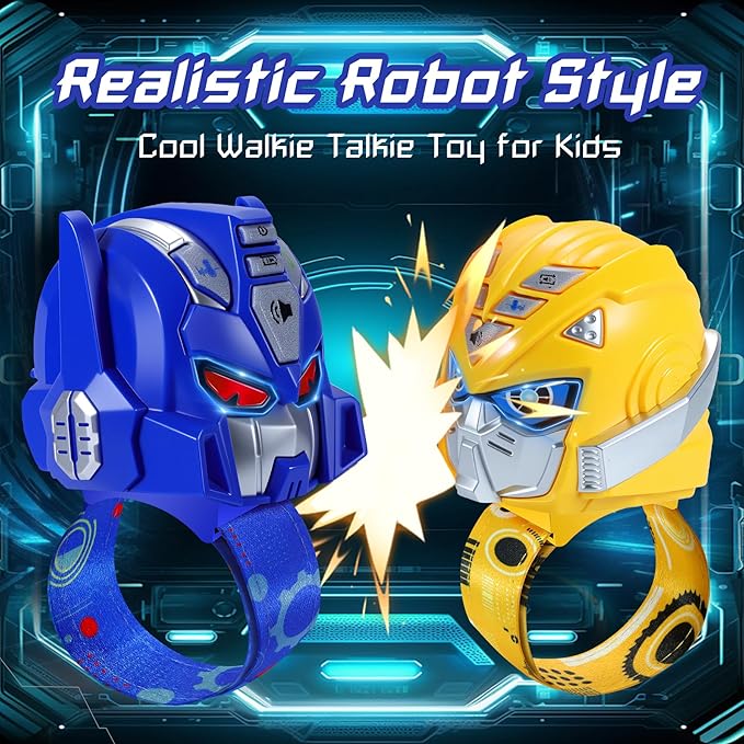 Vvinca Transform Toys Walkie Talkies for Kids 2 Pack - Toys for Boys Girls Age 3-5 5-7 8-12 Christmas Birthday Gifts for Kids Adjustable Strap Voice-Changing Clear Sound Camping Outdoor