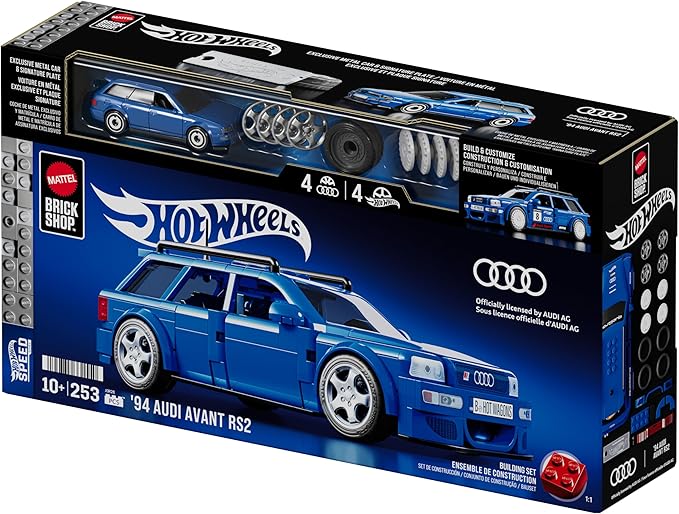 Mattel Brick Shop Hot Wheels Audi Avant RS2 Building Toy Kit 253 pc for Collectors