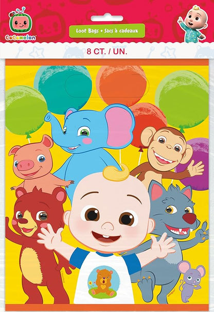 Unique Cocomelon Goodie Bags Set - 24 Cocomelon Plastic Party Favor Bags, Checklist - Cocomelon Birthday Party Decorations and Supplies, Officially Licensed