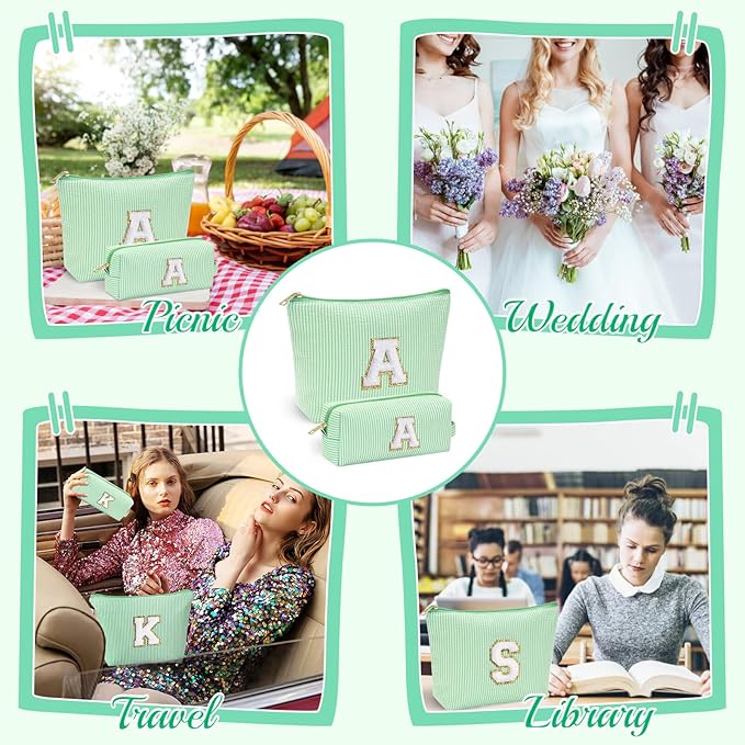 YOOLIFE Christmas Gifts For Teenage Girls Stocking Stuffers For Teen Girls Initial Makeup Bag | Cosmetic Travel Toiletry Bag | 9 10 11 12 13 14 15 Years Old | Teen Girl Gifts Trendy Stuff M