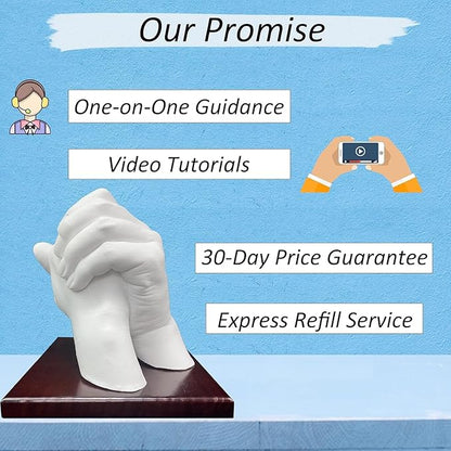 Hand Casting Kit Couples | Keepsake Hand Mold kit Couples for Holiday Activities, with Base & Card Stand Molding Kits for Adults, Wedding, Friends, Plaster Hand Mold Casting Kit