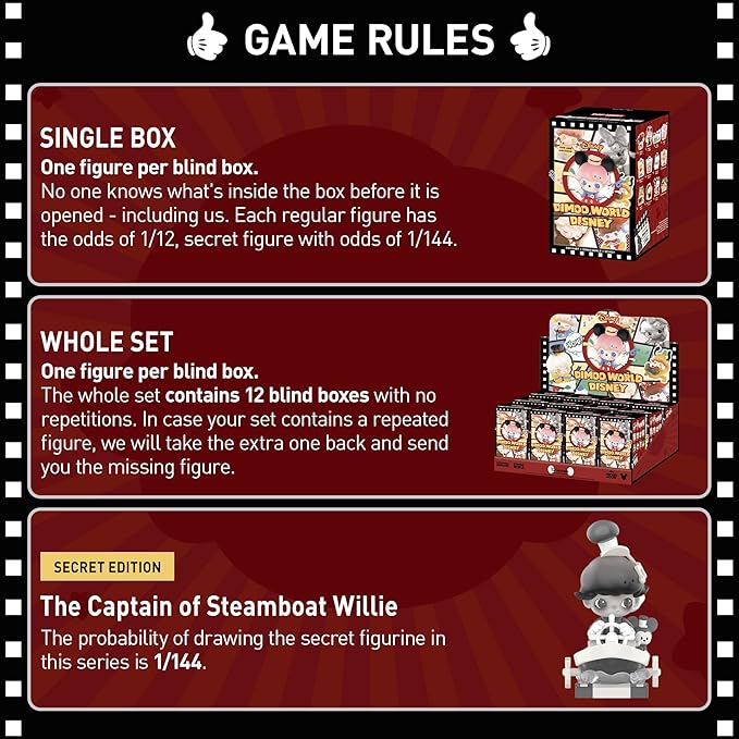 POP MART DIMOO World × Disney Series Figures, 12PCs Blind Box Figures, Random Design Action Figures Collectible Toys Home Decorations, Whole Set