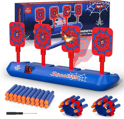 Lehoo Castle Nerf Target, Electronic Shooting Targets for Nerf Guns, Auto-Reset Scoring Shooting Games with 20 Bullets, Kids Toys for 3 4 5 6 Year Old Boys