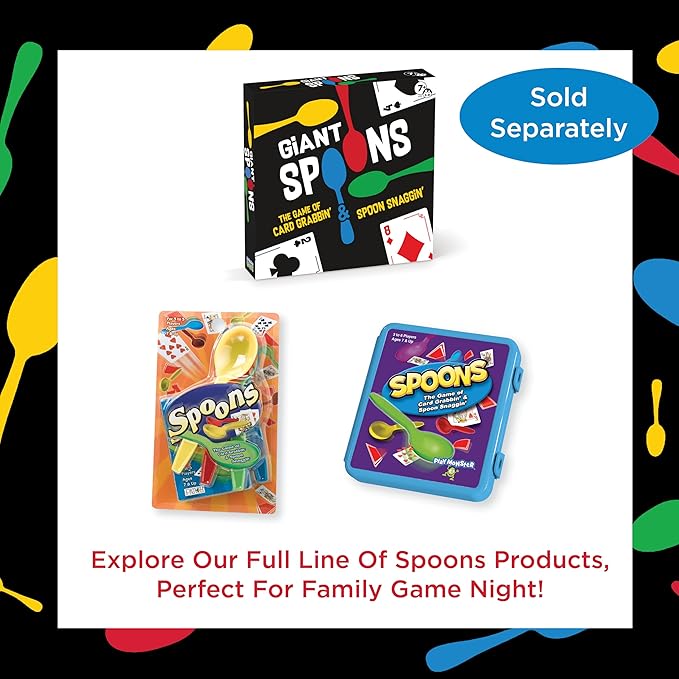 PlayMonster Giant Spoons,Card Games for Kids - Spoons Game,Deck of Cards,Fun Family Games for Kids and Adults, Playing Cards,Game Night, Travel Games, 3-6 Multi-Player Card Game,Ages 7+