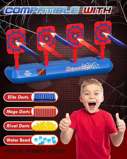 Lehoo Castle Nerf Target, Electronic Shooting Targets for Nerf Guns, Auto-Reset Scoring Shooting Games with 20 Bullets, Kids Toys for 3 4 5 6 Year Old Boys