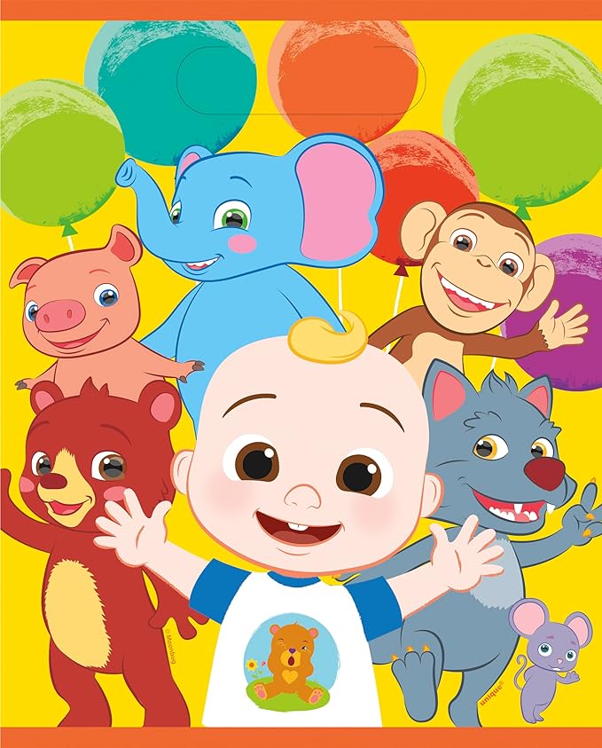 Unique Cocomelon Goodie Bags Set - 24 Cocomelon Plastic Party Favor Bags, Checklist - Cocomelon Birthday Party Decorations and Supplies, Officially Licensed