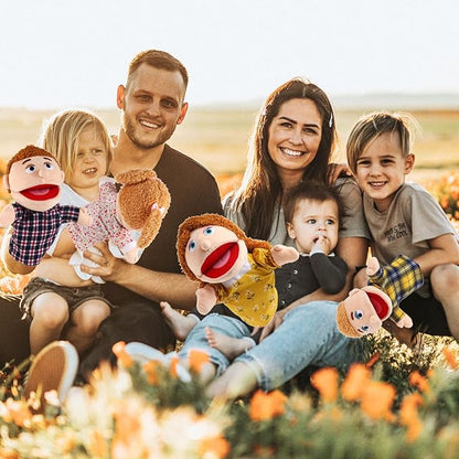 1 Pcs Family Hand Puppets 12 Inch Grandparents, Mom & Dad, Brother & Sister Plush Hand Puppet Toys Role-Play Toy Puppets for Kids Storytelling Imaginative Pretend Play Teaching Preschool(Grandfather)