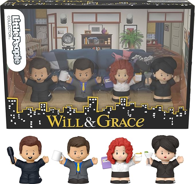 Little People Collector Will and Grace TV Series Special Edition Set for Adults & Fans, 4 Figures in a Display Package (Amazon Exclusive)