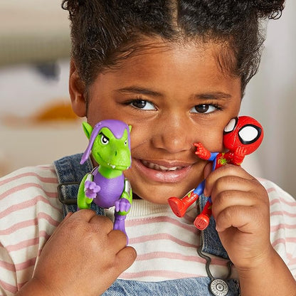 Marvel Spidey and His Amazing Friends Dino-Webs, Spidey and Goblin Raptor Action Figures Set, Super Hero Toys for Boys and Girls Ages 3 and Up