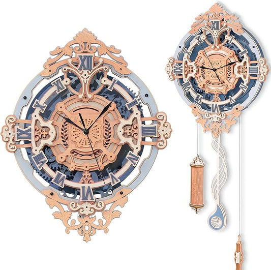 ROKR 3D Wooden Puzzles for Adults, Wooden Puzzle Clock, Mechanical Building Model Kits, DIY Model Kits Brain Teaser Puzzles, Crafts/Hobbies/Gifts for Teens (Romantic Notes Clock)