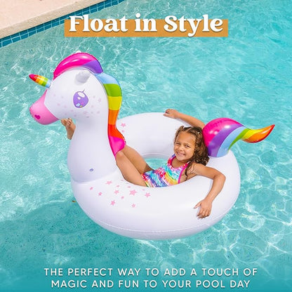 JOYIN 2-Pack Flamingo Unicorn Pool Float - Fun Floaties Inflatable Swimming Pool Tubes Toys Party Decorations, Summer Vacation Lake Beach Floaty Swim Rings Raft Lounger for Adults & Kids