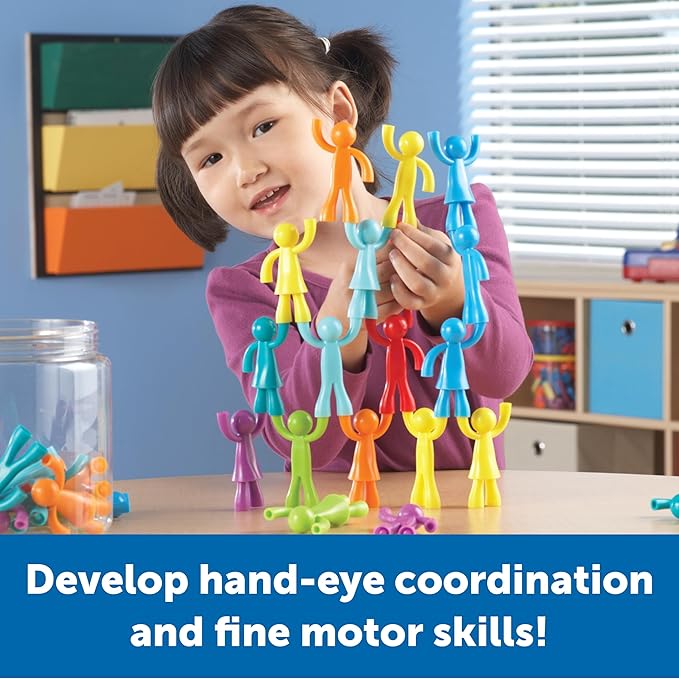 Learning Resources Buddy Builders, Fine Motor, Hand Eye Coordination Toy, 32 Pieces, Ages 3+