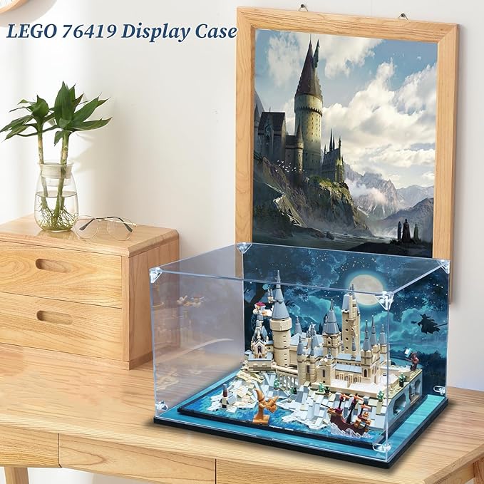 Acrylic Display Case for Lego Harry Potter Hogwarts Castle and Grounds 76419 Building Set, Dustproof Display Box for Harry Potter Playset, Magic Theme Showcase (Case Only ,Model NOT Included)