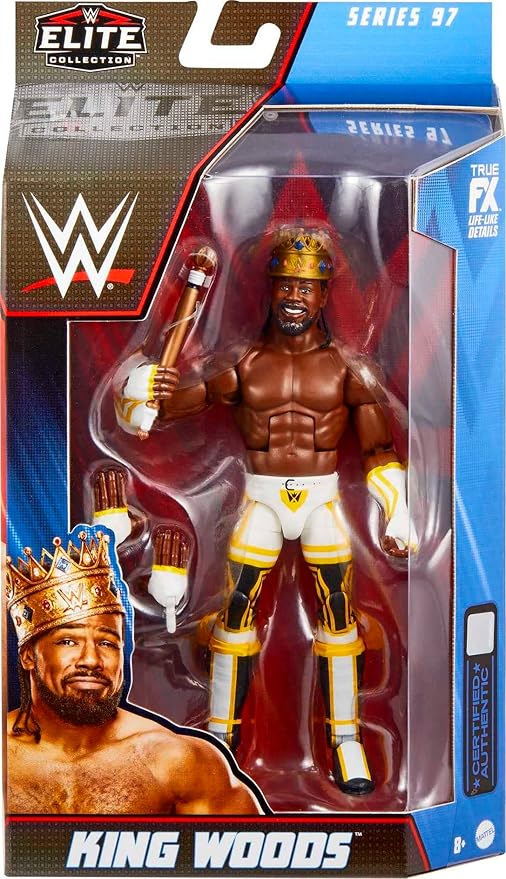 Mattel WWE King Woods Elite Collection Action Figure, Deluxe Articulation & Life-like Detail with Iconic Accessories, 6-inch