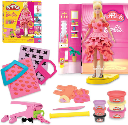 Play-Doh Barbie Designer Fashion Show Set, Make Doll Clothes with 21 Fashion Accessories & Modeling Compound, Kids Arts & Crafts for Girls & Boys 5+