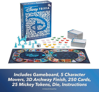 PlayMonster The Magical World of Disney Trivia Games – Board Games for Family Night, Multi-Player Board Game, Family Board Game, Travel Games, Disney Toys, Ages 6+