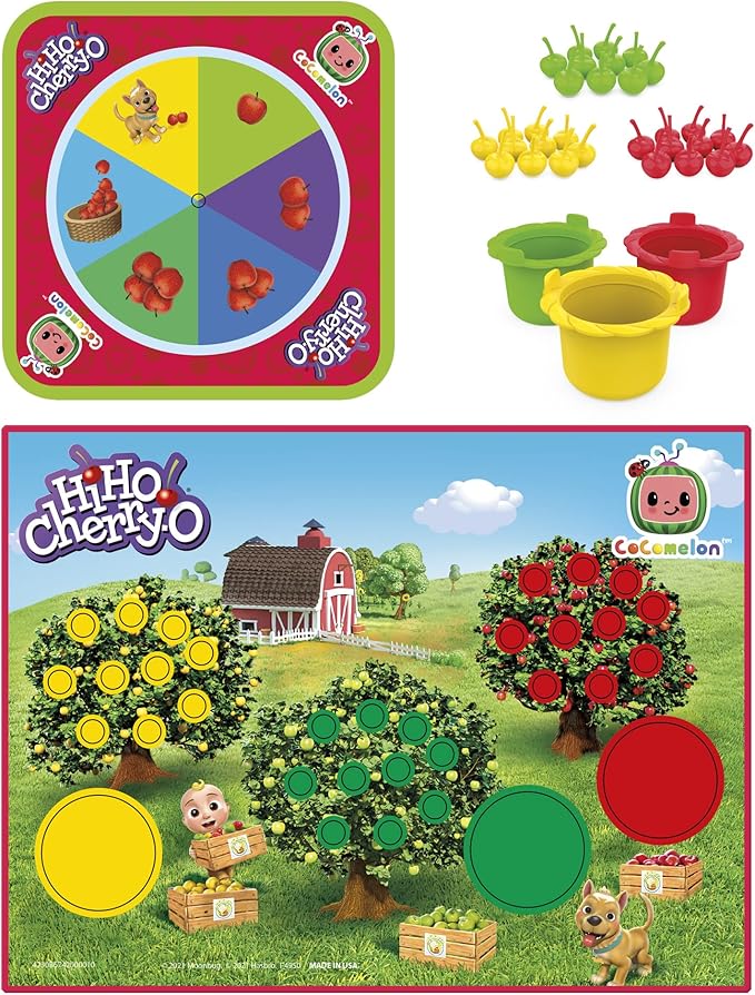 Hasbro Gaming Hi Ho Cherry-O: CoComelon Edition Board Game, Counting, Numbers, and Matching Game for Preschoolers, 2-3 Players, Ages 3+ (Amazon Exclusive)