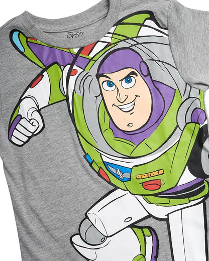 Disney Cars Toy Story Boys Shirts - 2 Pack Lightning McQueen Buzz Lightyear Short Sleeve Boys Tees for Toddler and Little Boy