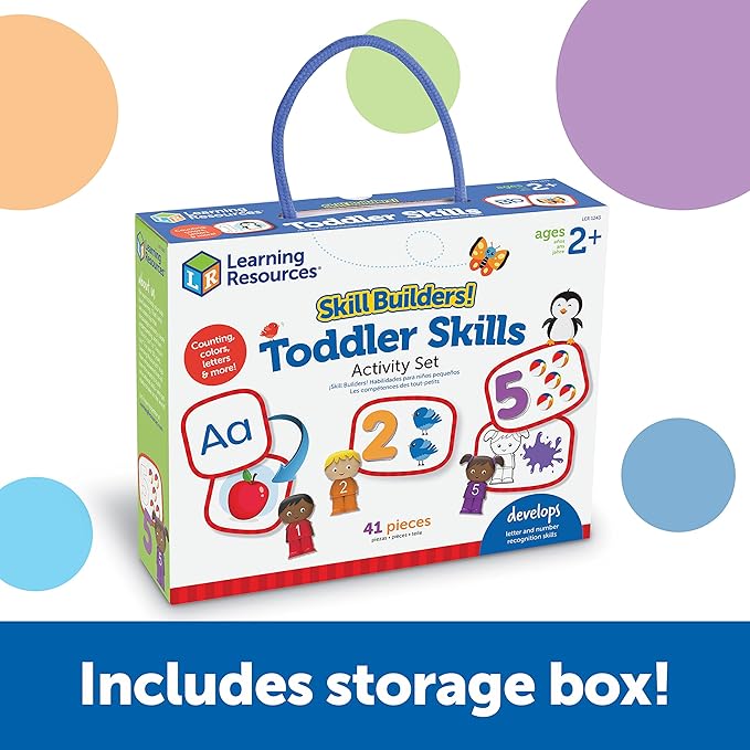 Learning Resources Skill Builders! Toddler Skills - 41 Piece Set, Ages 2+, Homeschool Activities, Preschool Supplies, Teaching Cards, Back to School Materials