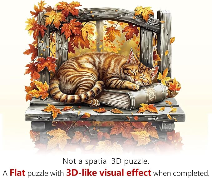 Resting Cat Puzzles Adults Gifts Wooden 200 Pieces 11.4 * 11.4in