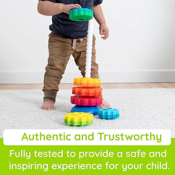 Fat Brain Toys SpinAgain, Baby Stacking & Spinning Toys for Toddlers Ages 1+