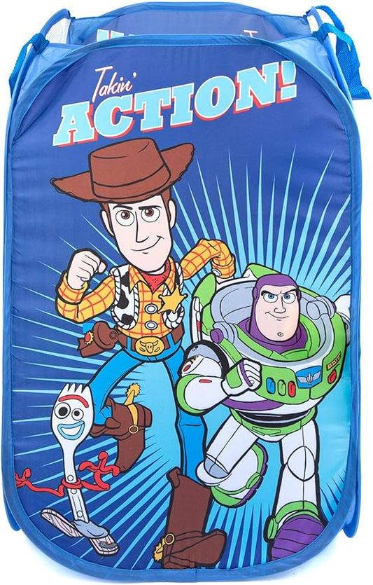Jay Franco Disney Pixar Toy Story Pop Up Hamper - Mesh Laundry Basket/Bag with Durable Handles - Features Woody, Buzz Lightyear & Forky (Official Disney Product)