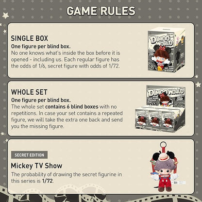 POP MART DIMOO WORLD × DISNEY Series-Vinyl Plush Keychain Blind Box, Random Design Action Figures