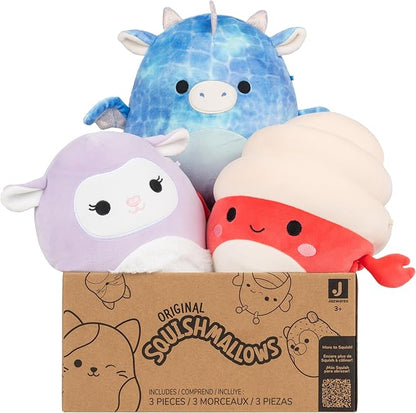 Squishmallows Original Mystery 3-Pack (8-Inch) – Official Jazwares Plush (Medium-Sized)