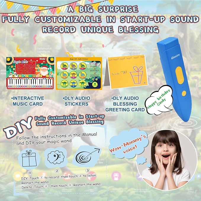 Interactive Dinosaur Toys Learning Poster, Dinosaur Talking Poster, Bilingual Dinosaur Talking Educational Children Toy with Sound Effects, Dinosaur Toys for Ages 3-12, Best Dinosaur Party Gift