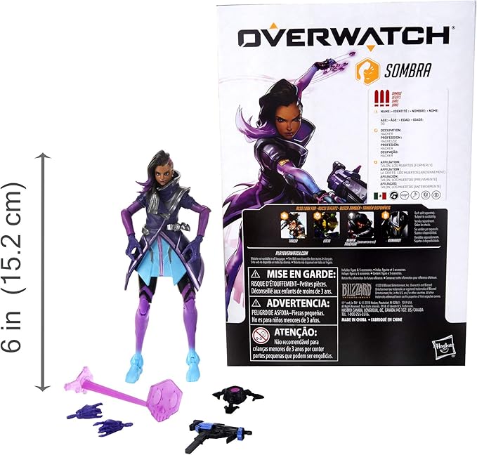 Hasbro Gaming E6487AS00 Overwatch Ultimates Series Sombra 6" Collectible Action Figure