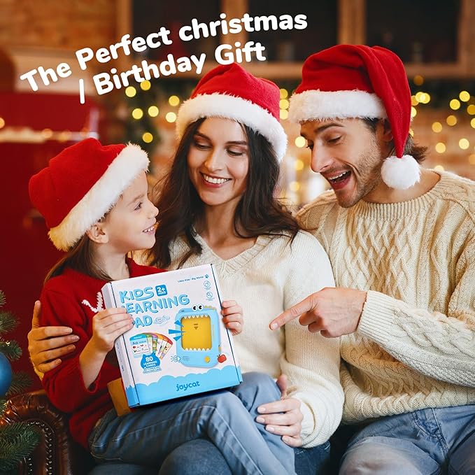 JoyCat Kids Learning Tablet: 156 Pages Tap-to-Read Flash Cards with 20 Listen & Find Games, Montessori Toy for Alphabet, Phonics, Words, Simple Math, Colors, Shapes & Songs - Autism Gifts (Ages 2-6)