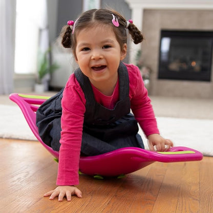 Fat Brain Toys Teeter Popper, Indoor Toddler Sensory Toys for Ages 3 and Up, Pink