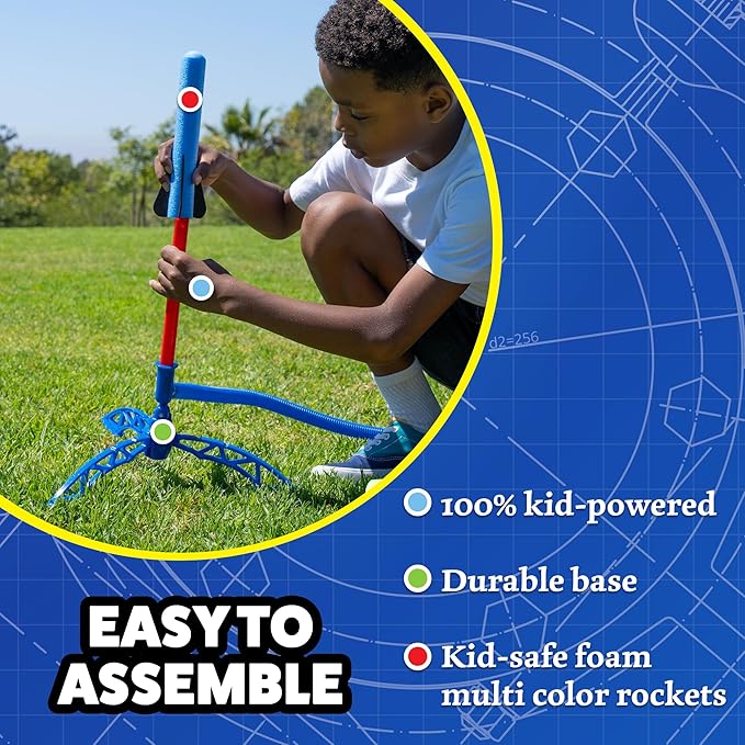 Stomp Rocket Jr Rocket Refills, 8 Multi-Color Rockets - Replacement Rockets for Soft Foam Rocket Launcher for Kids - Fun Backyard & Outdoor Kids Toys Gifts for Boys & Girls - Ages 3 & Up