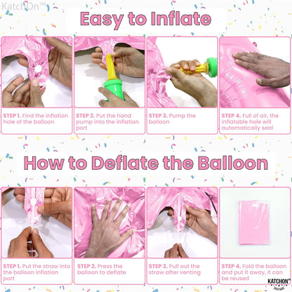 KatchOn, Light Pink 1 Balloon Number - 40 Inch | Number 1 Balloons for 1st Birthday Party | Pink Number Balloons, First Birthday Decorations For Girl | 1 Balloon for Happy Anniversary Decorations