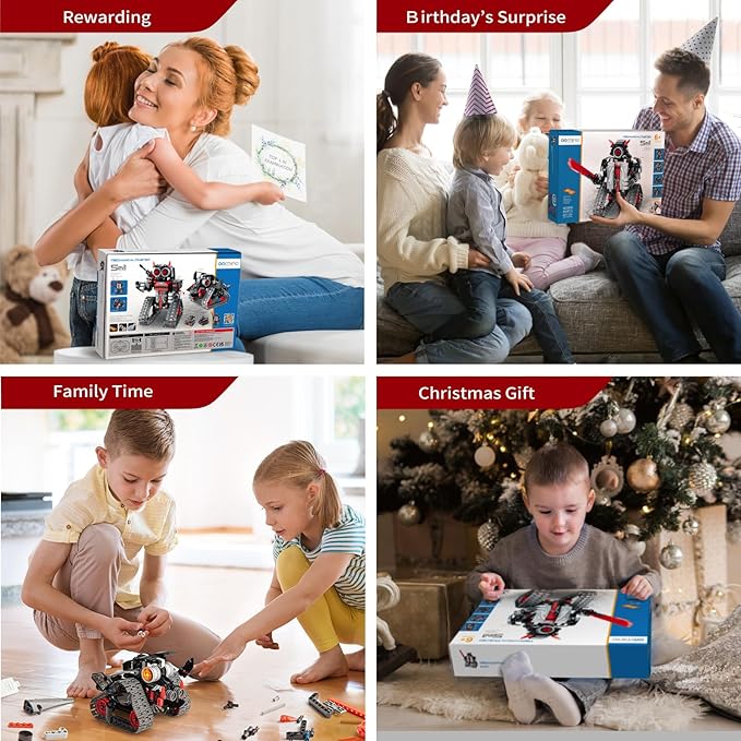 5 in 1 STEM RC Robot Building Kit, APP & Remote Control Samurai/Ninja Blocks 419 Pcs, Erector Set RC Toy for Kids, DIY Build Science Educational Gift for Age 6 7 8 9 10 11 12+ Boys & Girls