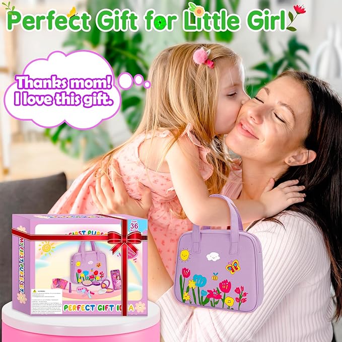 Officygnet Toys for Girls 3 Years Old, Toddler Purse Girl Toys with Pretend Makeup Kit, Pretend Princess Play Purse Toy for Little Girl, Christmas Birthday Gifts for Toddler Girls Age 3, Purple