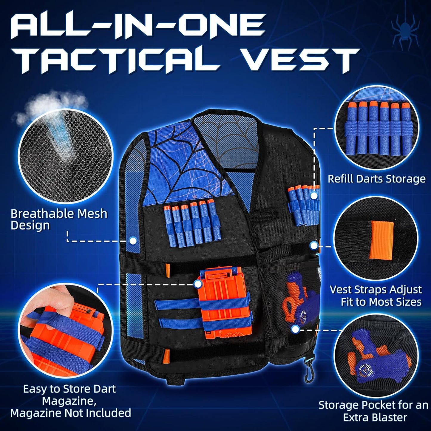 Lehoo Castle Nerf Target, Electronic Shooting Targets for Nerf Guns, Auto-Reset Scoring Shooting Games Includes Kids Tactical Vest, 60 Bullets, Glasses, Kids Toys Gifts for 3 4 5 6 Year Old Boys