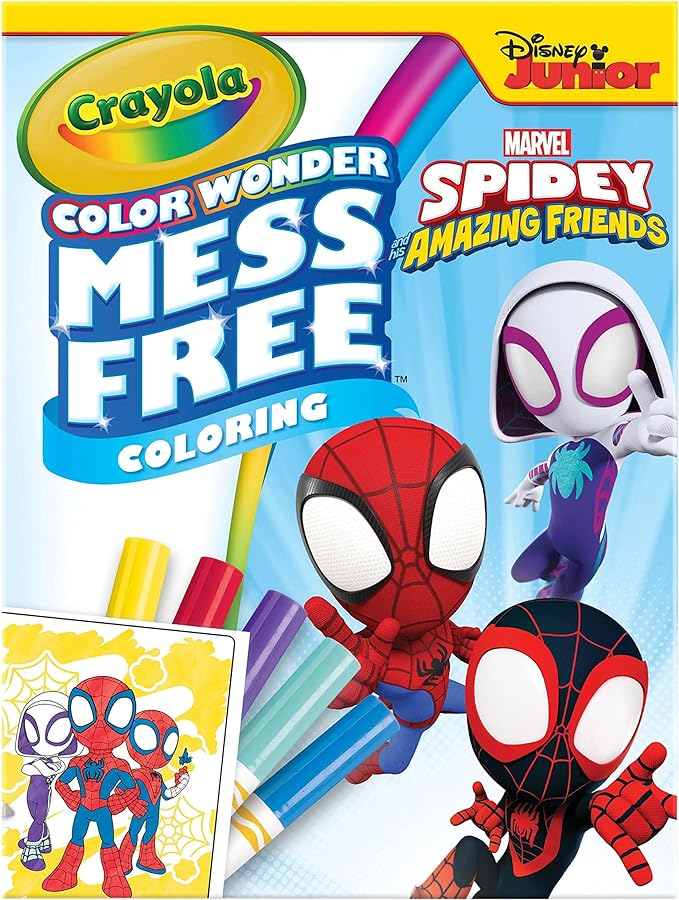 Crayola Spiderman Color Wonder Coloring Set, 18 Spiderman Mess Free Coloring Pages for Toddlers, Spiderman Toys, Gifts for Kids