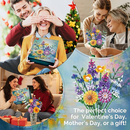 Sunflower Building Blocks Set (1183PCS) - Lego Compatible Flowers for Adults, Home Decor, for Women & Teen Girls, Making It an Ideal Gift for Valentine's Day & Mother's Day.