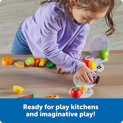 Learning Resources A to Z Mini Foods, Pretend Play Kitchen Accessories for Kids, Toddler Montessori, Fine Motor Skills, Gifts for Kids