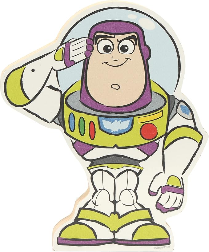 Disney Pixar Toy Story 2 Buzz Lightyear Shelf Sitter Decor - Chunky Wood Block Cutout for Home Decorating