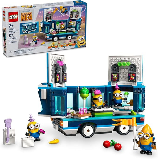 LEGO Despicable Me 4 Minions’ Music Party Bus, Creative Building Toy for Kids, Fun Despicable Me Toy Playset, Gift for Boys and Girls Aged 7 and Up, 75581