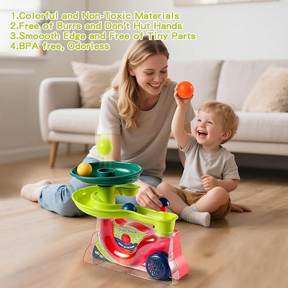 Busy Ball Popper Toy for Babies 9+ Months - 5 Balls with Popping Action & Fun Music, Cause and Effect Ball Drop Toy, Perfect Baby Shower Birthday Gift, Indoor Travel Play