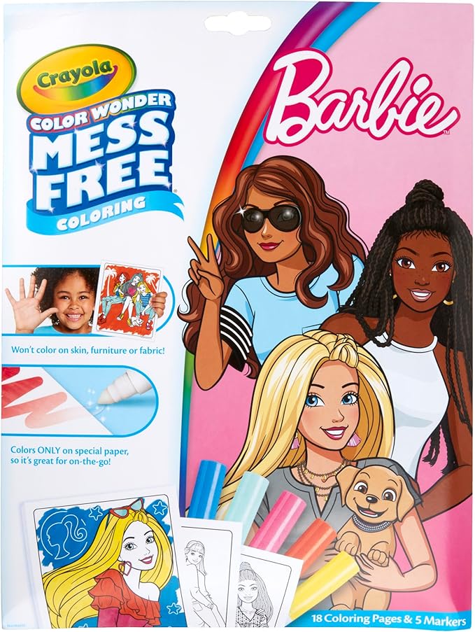 Crayola Barbie Color Wonder Coloring Set, Mess Free Coloring Book Pages for Toddlers, Travel Activity, Barbie Gift & Toys for Kids