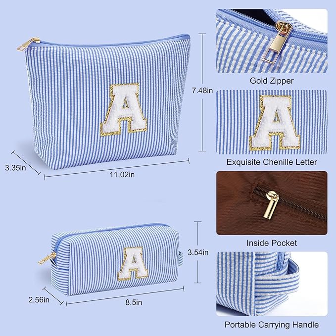 YOOLIFE Stocking Stuffers For Teen Girls Christmas Gifts For Teenage Girls Initial Makeup Bag | Cosmetic Travel Toiletry Bag | 9 10 11 12 13 14 15 Years Old | Teen Girl Gifts Trendy Stuff L