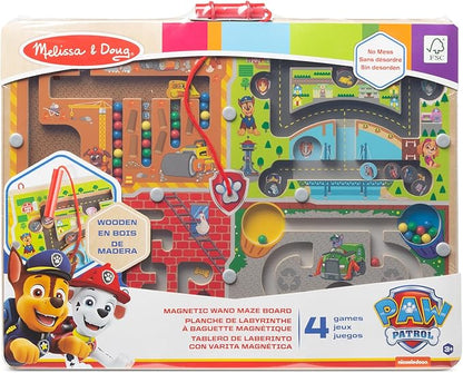 Melissa & Doug PAW Patrol Wooden 4-in-1 Magnetic Wand Maze Board - FSC Certified