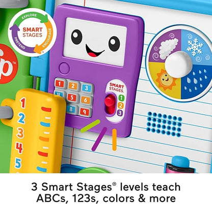 Fisher-Price Baby Learning Toy Laugh & Learn 123 Schoolbook with Music Lights & Activities for Developmental Play Infants Ages 6+ Months